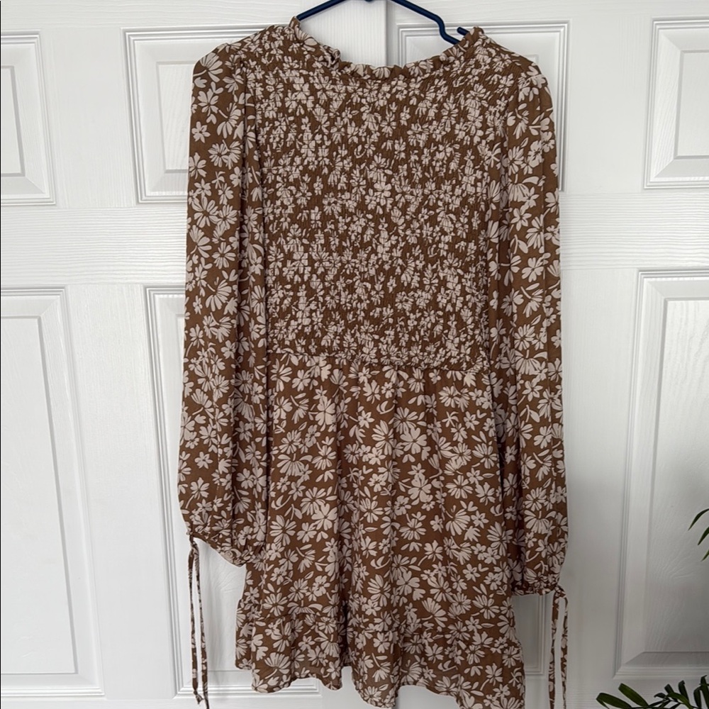 Altar'd State Brown Bishop Sleeve Sundress